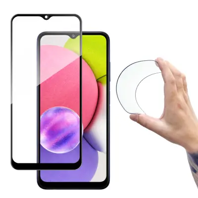 WOZINSKY FOLIA SZKLANA SZKŁO HARTOWANE Z RAMKĄ DO SAMSUNG GALAXY A03/A03S
