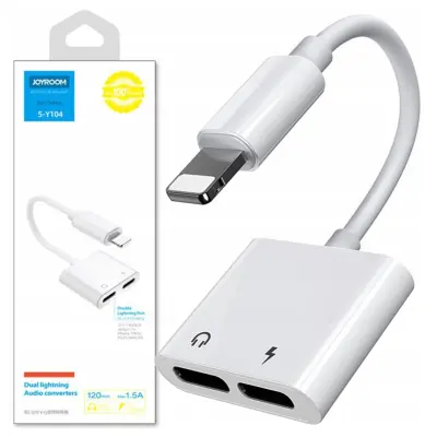 Joyroom S-Y104 Adapter za Slušalke Lightning / 2x Lightning - bela