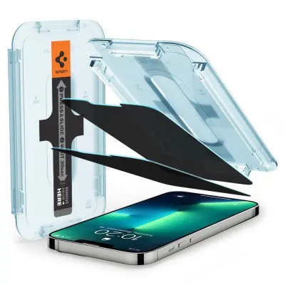 Kaljeno steklo Spigen Glas.tR EZ Fit Privacy za iPhone 13 / 13 Pro / 14 - Komplet 2 kosov