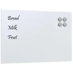 vidaXL Stenska magnetna tabla Bela 60x40 cm Kaljeno steklo