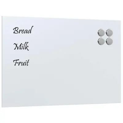 vidaXL Stenska magnetna tabla Bela 60x40 cm Kaljeno steklo
