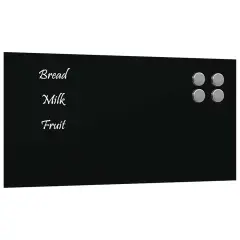 vidaXL Stenska magnetna tabla črna 40x20 cm kaljeno steklo