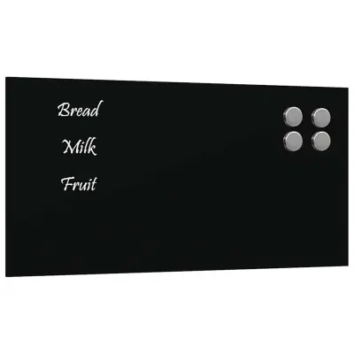 vidaXL Stenska magnetna tabla črna 40x20 cm kaljeno steklo