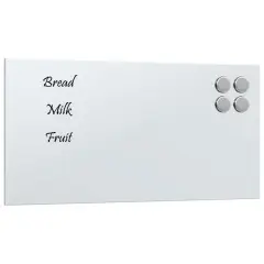 vidaXL Stenska magnetna tabla bela 40x20 cm kaljeno steklo
