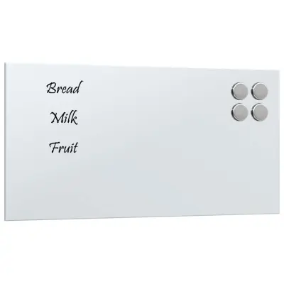 vidaXL Stenska magnetna tabla bela 40x20 cm kaljeno steklo