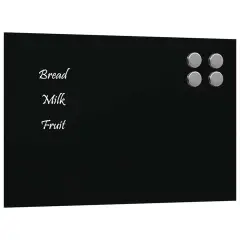 vidaXL Stenska magnetna tabla črna 30x20 cm kaljeno steklo