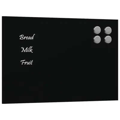 vidaXL Stenska magnetna tabla črna 30x20 cm kaljeno steklo