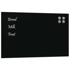 vidaXL Stenska magnetna tabla črna 100x60 cm Kaljeno steklo