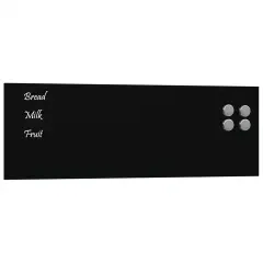 vidaXL Stenska magnetna tabla črna 60x20 cm Kaljeno steklo