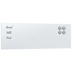 vidaXL Stenska magnetna tabla Bela 60x20 cm Kaljeno steklo