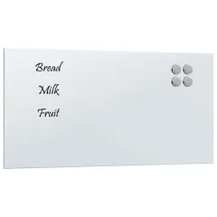 vidaXL Stenska magnetna tabla bela 60x30 cm kaljeno steklo