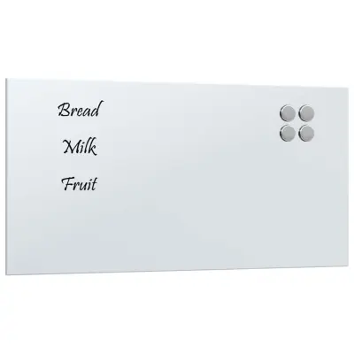 vidaXL Stenska magnetna tabla bela 60x30 cm kaljeno steklo