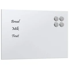 vidaXL Stenska magnetna tabla bela 40x30 cm kaljeno steklo