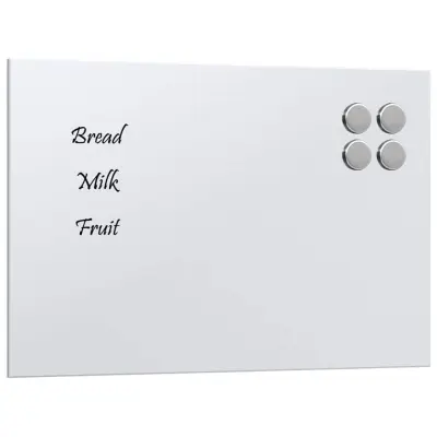 vidaXL Stenska magnetna tabla bela 40x30 cm kaljeno steklo