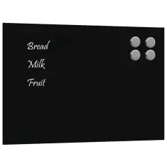 vidaXL Stenska magnetna tabla črna 40x30 cm kaljeno steklo