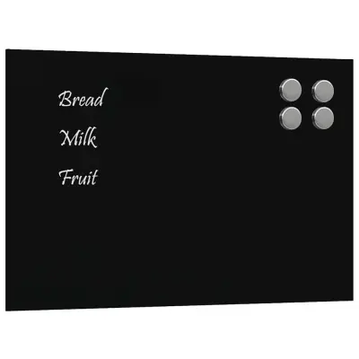 vidaXL Stenska magnetna tabla črna 40x30 cm kaljeno steklo
