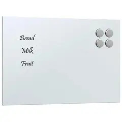 vidaXL Stenska magnetna tabla bela 30x20 cm kaljeno steklo