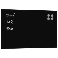 vidaXL Stenska magnetna tabla črna 80x50 cm kaljeno steklo
