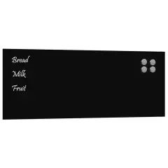 vidaXL Stenska magnetna tabla črna 80x30 cm kaljeno steklo