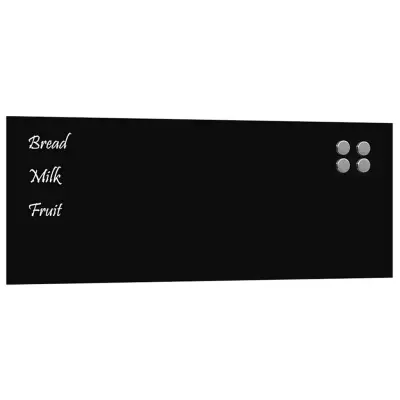 vidaXL Stenska magnetna tabla črna 80x30 cm kaljeno steklo