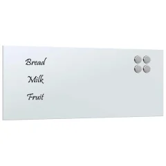vidaXL Stenska magnetna tabla bela 50x20 cm kaljeno steklo