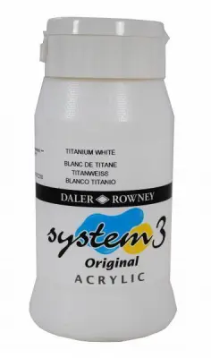 Akrilna barva System 3 500ml, titanium bela