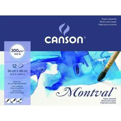 Blok akvarelni Montval 36x48cm 12 fg. 300 g GF, 12 listni; Cold Pressed