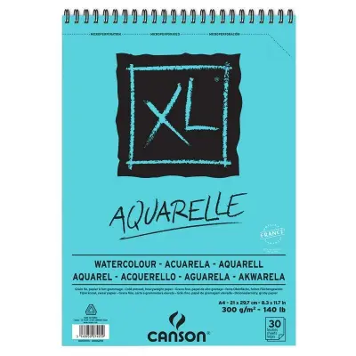 Skicirka spirala XL Watercolour A4 300 g, 30 listna, Cold Pressed