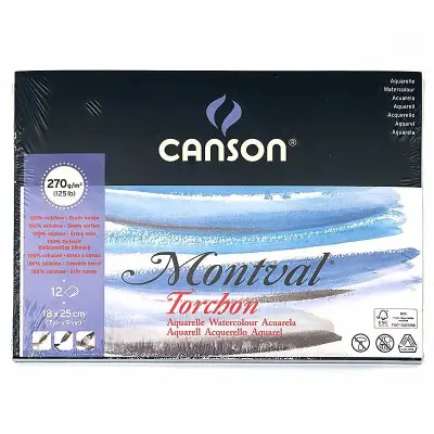 Blok akvarelni Montval 18x25cm 270 g, 12 listni, snežna struktura