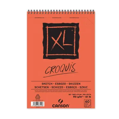 Skicirka spirala XL Croquis A5 90 g, 60 listna