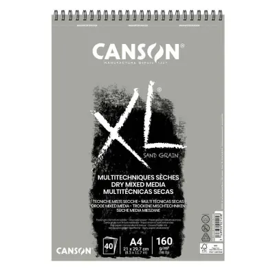 Skicirka spirala XL Sand Grain A4 160 g sivi toni, 40 listna