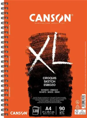 Skicirka spirala XL Croquis A4 90 g, 120 listna, leva spirala