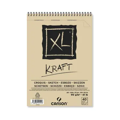 Skicirka spirala XL Kraft A5 90 g , 40 listna