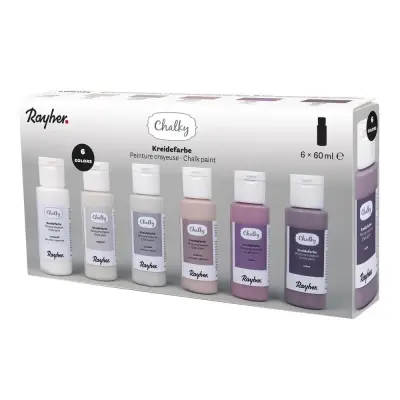 Kredne barve Chalky set 6x60 ml, roza set