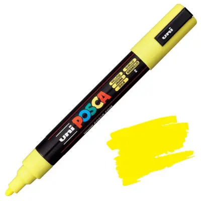POSCA Uni flomaster; konica 1,8-2,5 mm; rumen