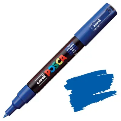 POSCA Uni flomaster; konica 0,7 mm bullet; moder