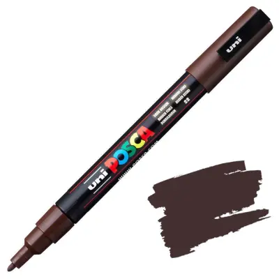 POSCA Uni flomaster; konica 0,9-1,3 mm; temno rjav