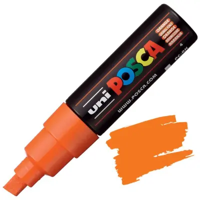 POSCA Uni flomaster; konica 8 mm prirezana; oranžen
