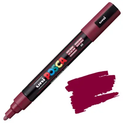 POSCA Uni flomaster; konica 1,8-2,5 mm; vinsko rdeč