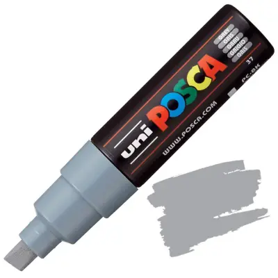 POSCA Uni flomaster; konica 8 mm prirezana; siv