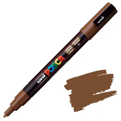 POSCA Uni flomaster; konica 0,9-1,3 mm; rjav