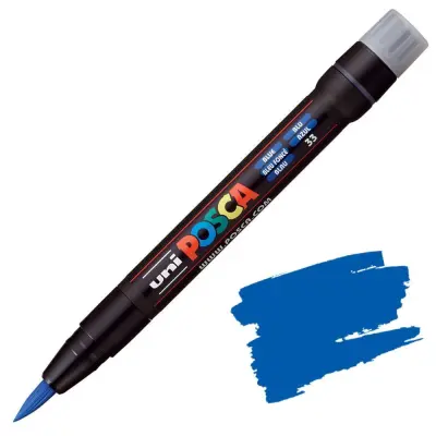 POSCA Uni flomaster; konica čopič; moder