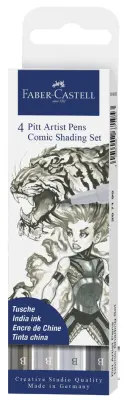 PITT Artist pen Comic set 4 siv