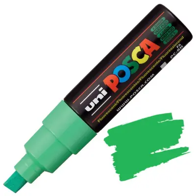 POSCA Uni flomaster; konica 8 mm prirezana; fluo zelen