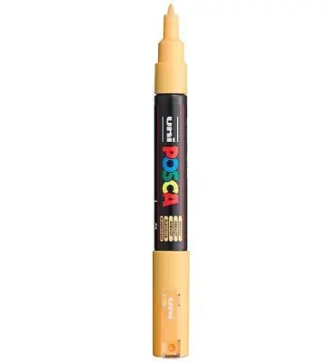 POSCA Uni flomaster; konica 0,7 mm bullet; mareličen