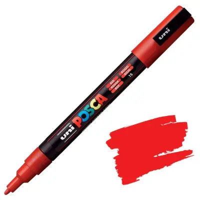 POSCA Uni flomaster; konica 0,9-1,3 mm; rdeč