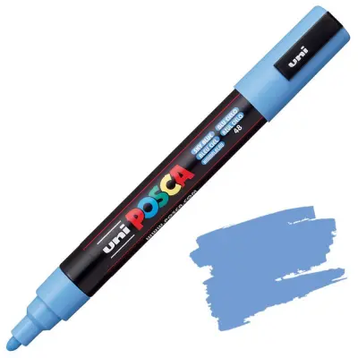 POSCA Uni flomaster; konica 1,8-2,5 mm; nebeško moder