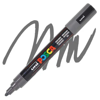 POSCA Uni flomaster; konica 1,8-2,5 mm; globoko siv