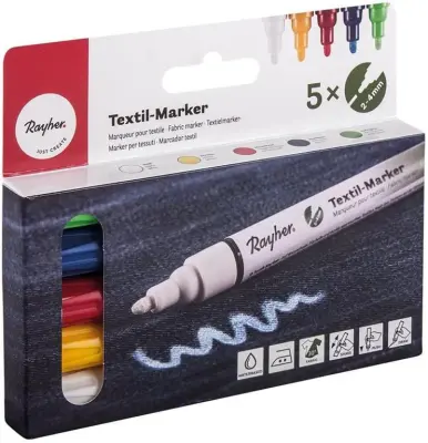 Set flomastri za svetel in temen tekstil 2-4 mm 5 kosov