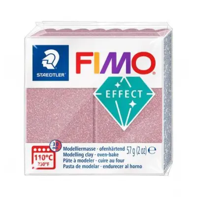FIMO Effect polimerna masa 212, Glitter Rose Gold, 56g